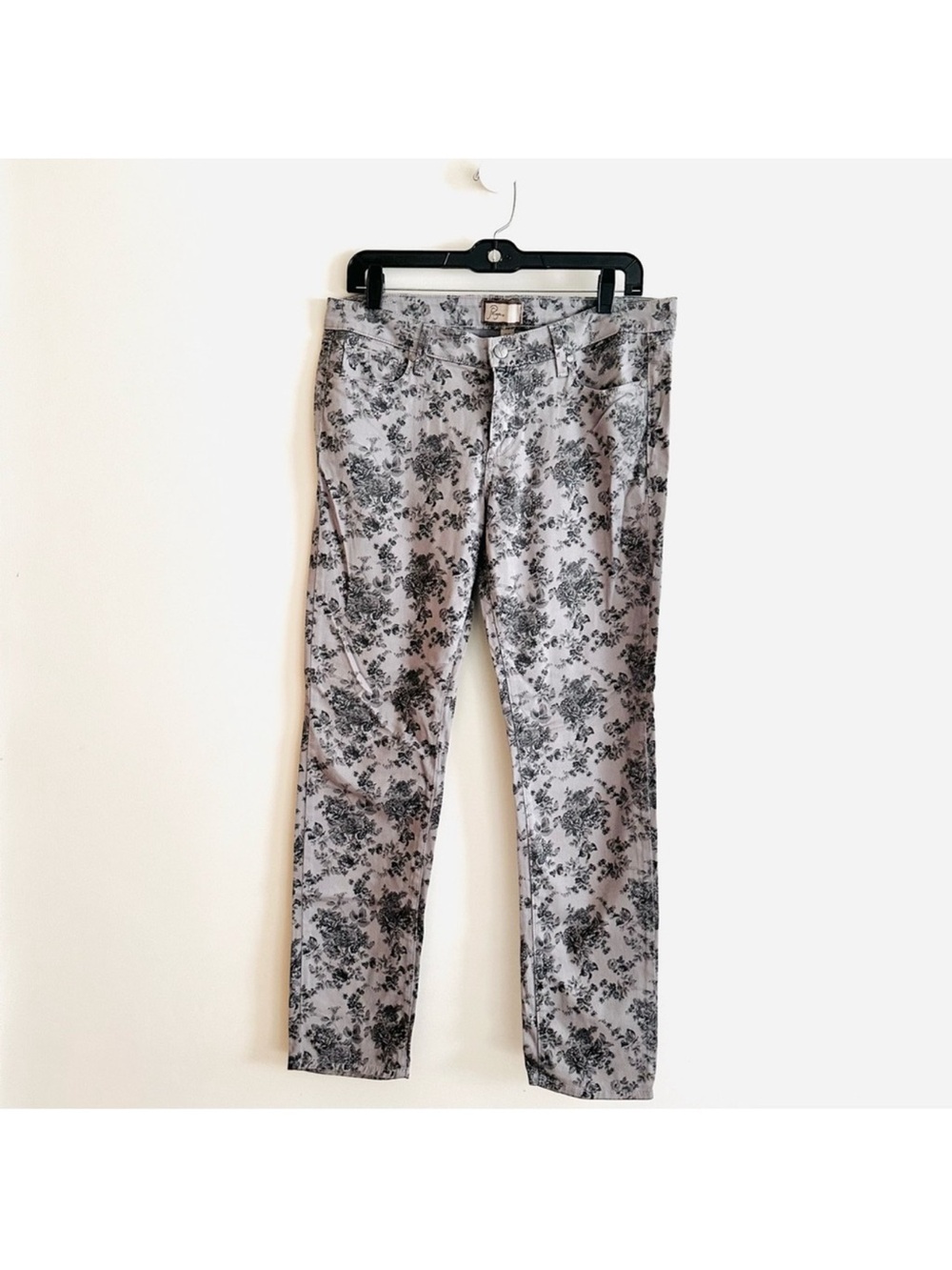 Paige Floral Print Peg Ankle Skinny Jeans